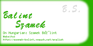 balint szamek business card